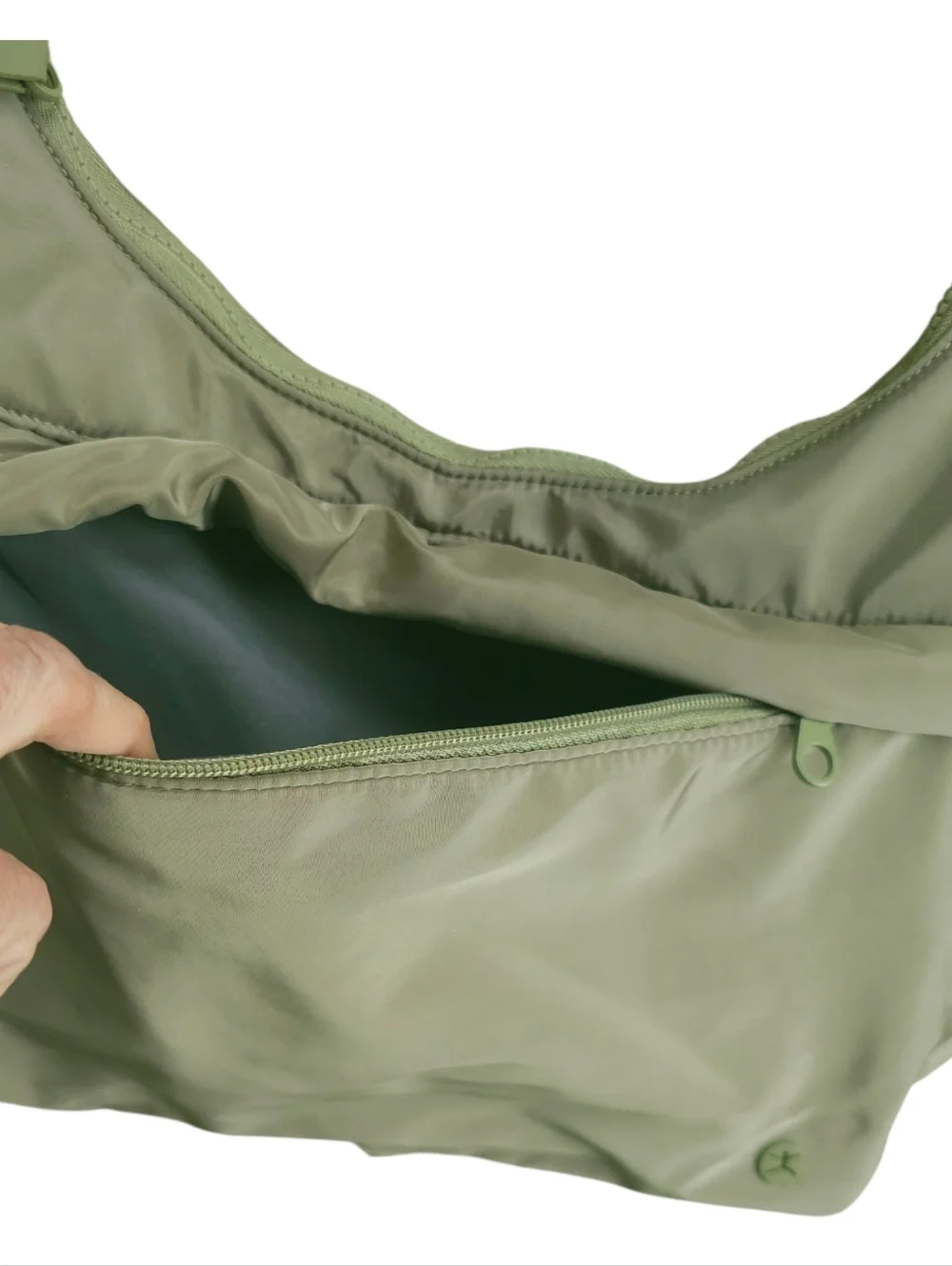 Danskin Olive Green Nylon Shoulder Bag